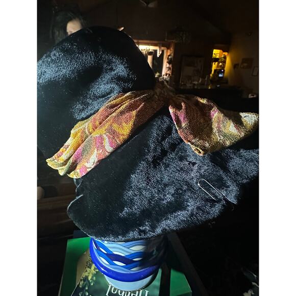 1960\'s Black Velvet Wide Brim Bucket Hat by Mr. John Jr. main image 8